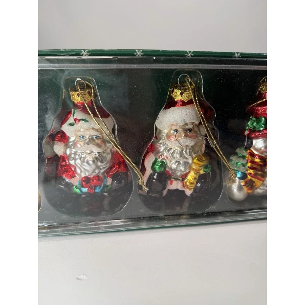 Vintage Christmas Ornaments Set Of 4 Santa Snowman Teddy Bear Meijer